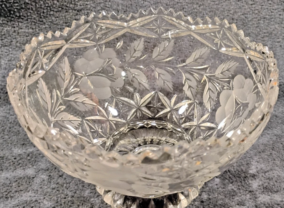 Crystal Rose Bowl Indiana Vintage Cut Glass for sale | eBay