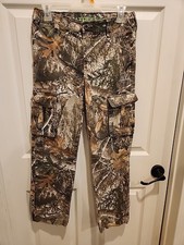 RealTree Edge Camo Cargo Pants Kids XL 14-16 /28-29x28 Stretch Waist Cotton/Poly