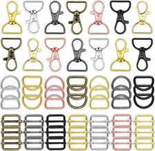 56 Mixed Color D Rings for Purse Hardware - 25mm Bag Making Craft Supplies