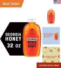 Genuine Georgia Raw Honey - 32 oz. No-Stick Squeeze Bottle - Pure Unfiltered