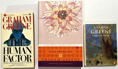 Lot of 3 Graham Greene: Human Factor ~ Travels with My Aunt~ Under the Garden~PB