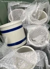 R.R.P. Co. Roseville Beige Blue Ceramic Round Crocks Lot Of 5