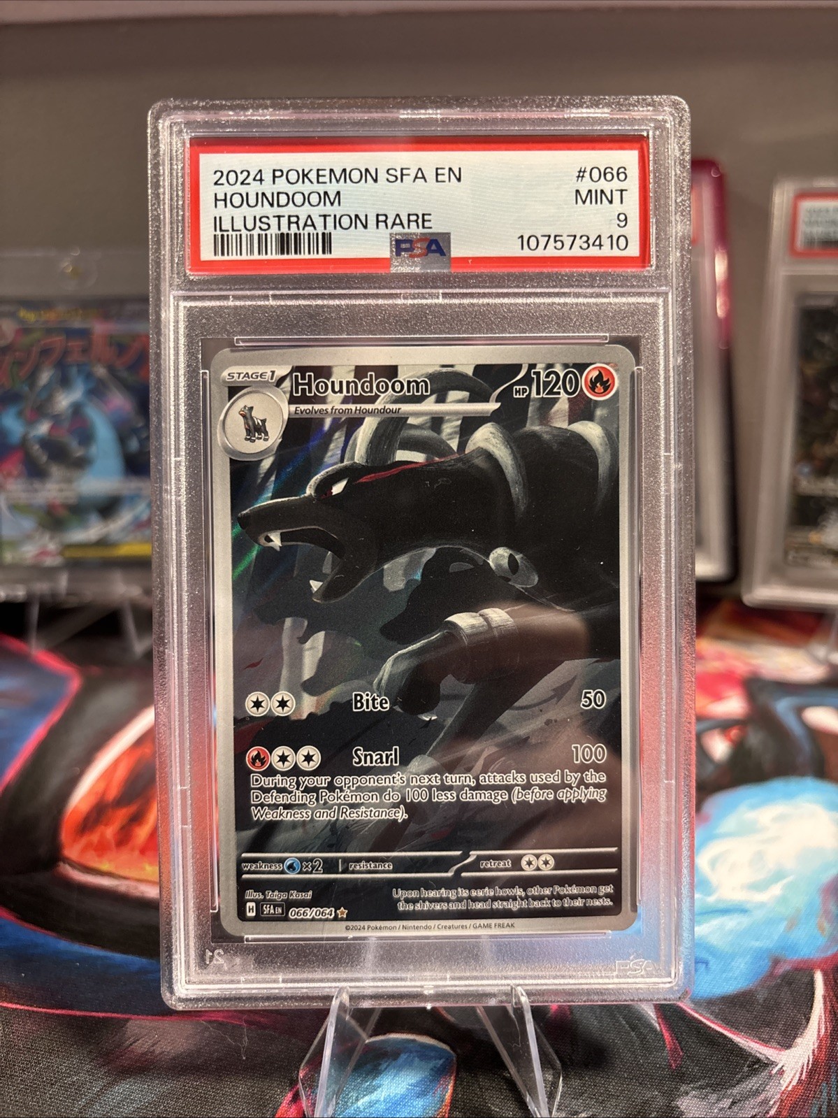 2024 Pokemon Shrouded Fable Houndoom #066 Illustration Rare PSA 9 Mint