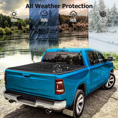 Hard Tri-Fold Truck Bed Tonneau Cover For 2009-2023 Dodge Ram 1500 5.7ft Bed