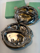 TWO Vintage ARTHUR COURT Section BABY DUCK PLATE Twins Gift NEW in BOX 1998