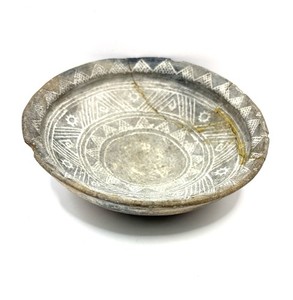 Very Rare Byblos Levantine Carved & Incised Limestone Bowl Bronze Age 2500 BCE