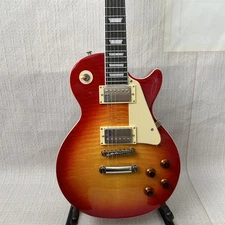 LP Cherry Red Burst Flame Maple Top Electric Guitar Gold Parts USA Shipment