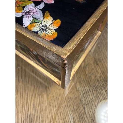 Vintage Kolibri Box handbemalt Holz & Glas - Bild 17 von 18