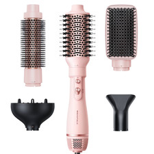 Wavytalk 5 in 1 Hot Air Brush Styling Kit Blow Dryer Volumizer Straightener Pink