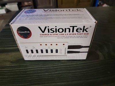 VisionTek Charge & Sync USB 3.0 Seven Port Hub Part # 900725 Smart Charger