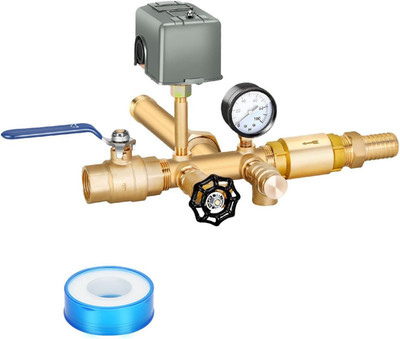 1''X 11''Well Pressure Tank Tee Kit with 40-60Psi Pressure Switch, Ball Valve, Pre
