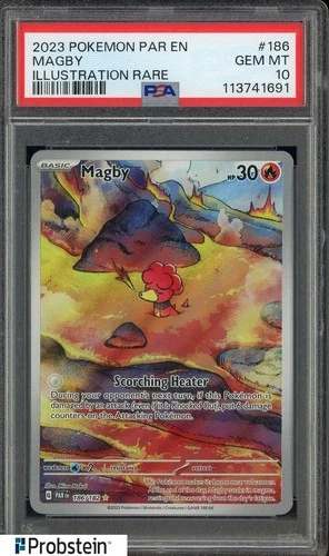 2023 POKEMON PAR EN-PARADOX RIFT ILLUSTRATION RARE #186 MAGBY PSA 10