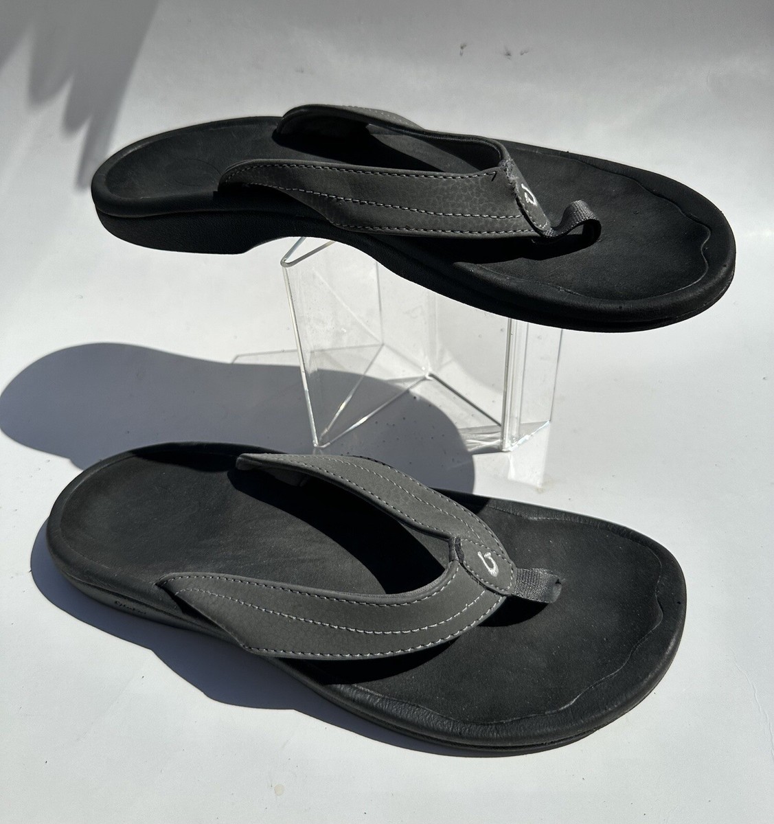 Olukai Ohana Women's Size 8M Black Slides Flip Flop Thong Comfort