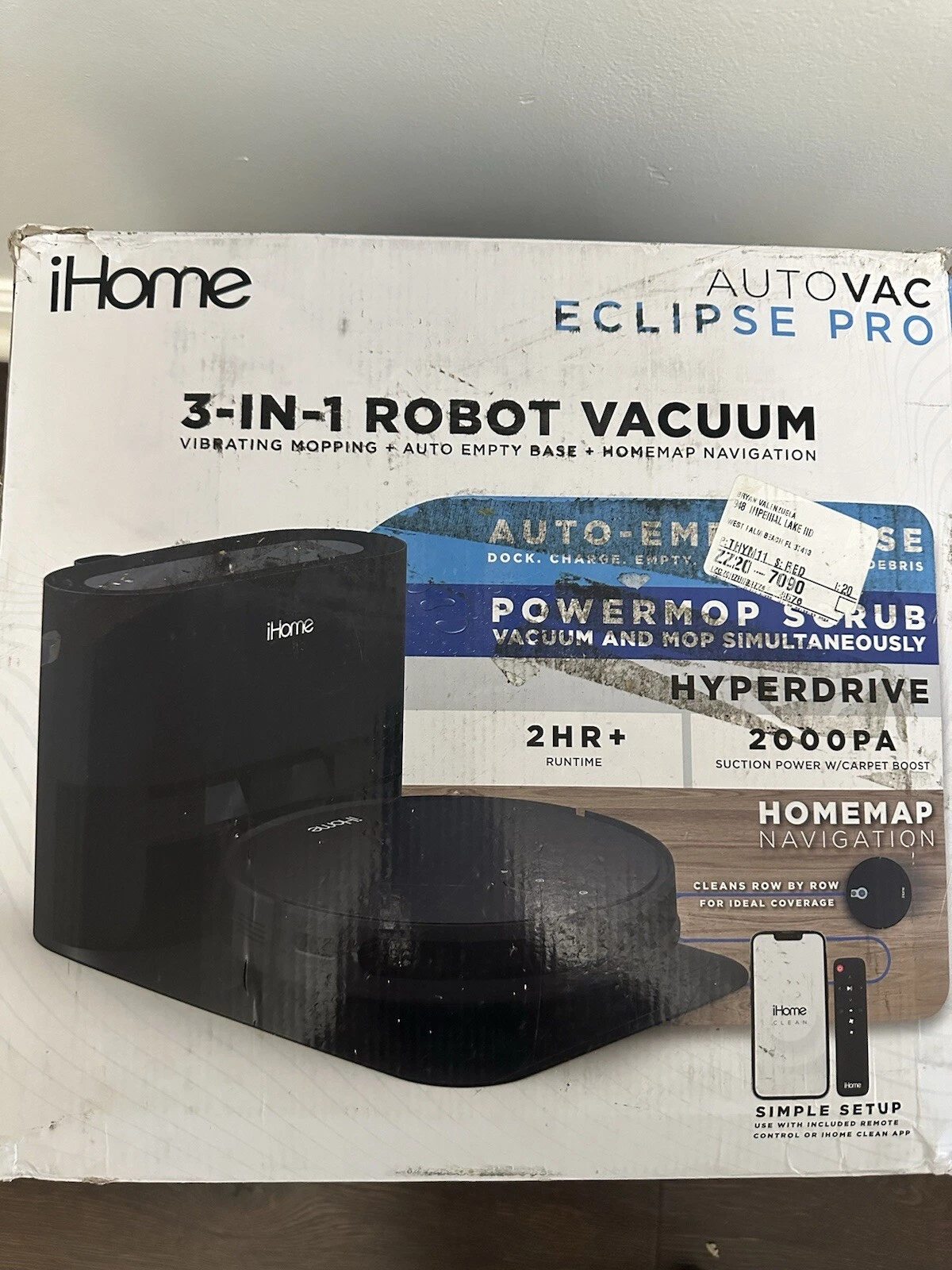 IHOME 3-in-1 Eclipse Robot Vacuum With Empty Base