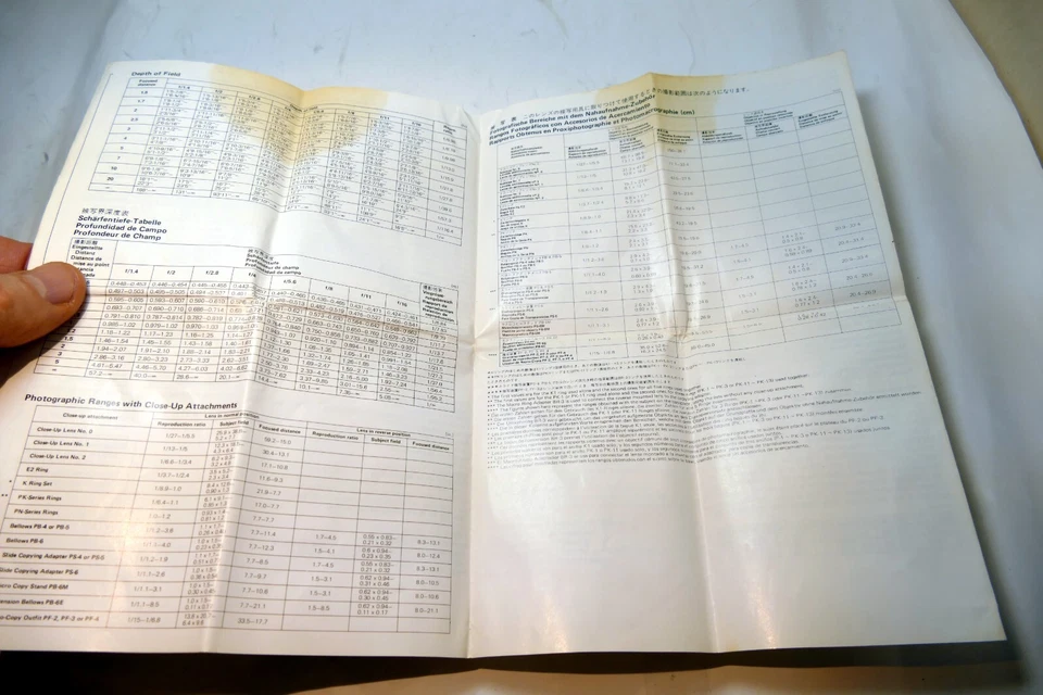 Nikon Nikkor 50mm f1.4  Ai-s LENS Instruction Guide Manual 1984 Fr gr Sp EN - Image 4 of 4