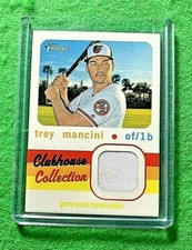 TREY MANCINI PATCH RELIC CARD BALTIMORE ORIOLES 2020 TOPPS HERITAGE CLUBHOUSE 