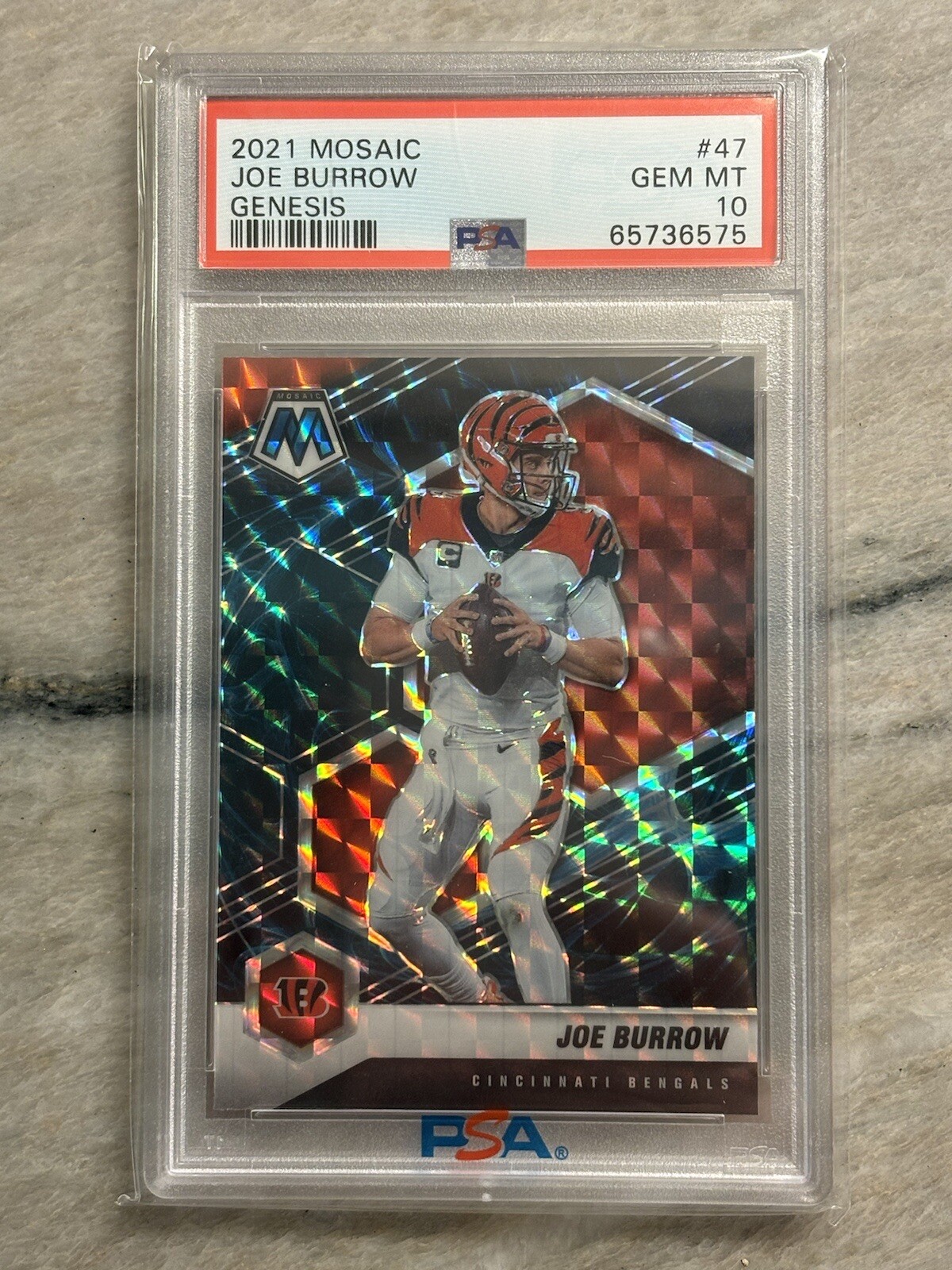 Joe Burrow 2021 Mosaic Genesis PSA 10 #47 Cincinnati Bengals