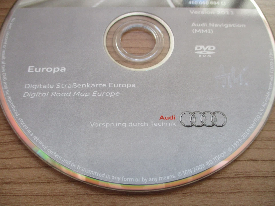Navi Navigation DVD Karte Europe Deutschland 2011 AUDI A6 4F A8 4E 4E0060884CJ - Bild 3 von 4