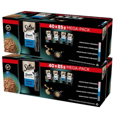 Sheba Sauce Collection Fischgeschmack 80x85g Feuchtfutter für Katzen in Sauce