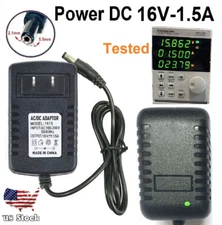 Tested 16V 1.5A  AC/DC 110-240V Converter Adapter Wall Charger Power Supply