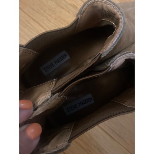 Stivaletti laterali Steve Madden Dover donna pelle scamosciata marrone chelsea elasticizzati taglia 8,5 - Foto 7 di 8