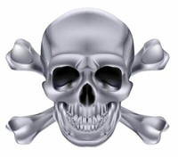 Aufkleber Sticker Totenkopf Skull Silberfarben Autoaufkleber