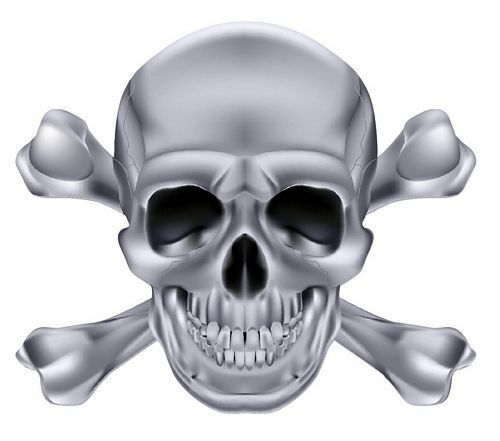 Aufkleber Sticker Totenkopf Skull Silberfarben Autoaufkleber-image