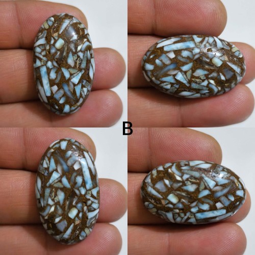 Fantastic Copper Larimar Oval Shape Cabochon Loose Gemstone Jewelry For Making - Picture 3 of 13