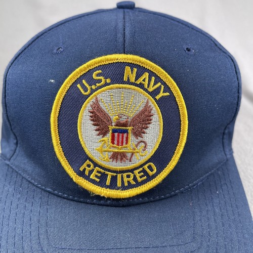 Cappello uomo US Navy pensionato regolabile blu classico militare veterano - Foto 5 di 10