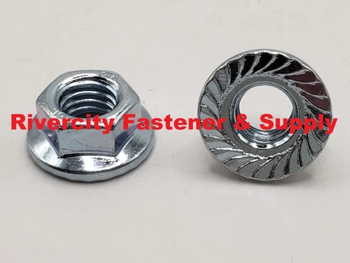(200) M8-1.25 Metric JIS Serrated Hex Flange Nuts Class 10 J.I.S B1190 12mm Hex