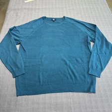 Cutter Buck Sweater Mens 3XLT Teal Blue Thermal Pullover Outdoors Casual