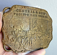 Central & Union Pacific Railroad Co. Tiffany Broadway NY Brass Belt Buckle