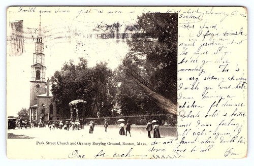 Massachusetts, Granary Burying Ground and Park Street Church, Boston, MA. c1905