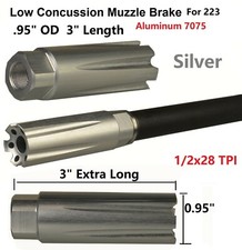 Hard Al 7075 T6 New Low Concussion Muzzle Brake Compensator 1/2x28 TPI for .223