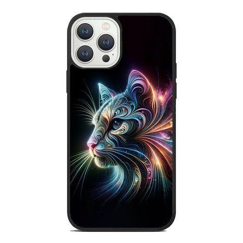 Rainbow Magical Fractal Cat For iPhone SE XS XR Max 5 6 7 8 Plus Protective Case - Picture 2 of 25