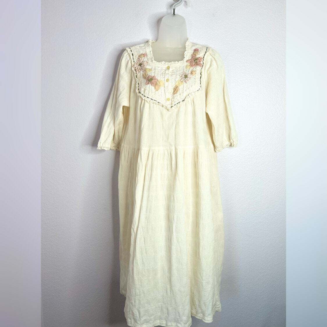 Vintage Non Non Dorl Cottage Core Gauzy Floral Tent Dress Womens