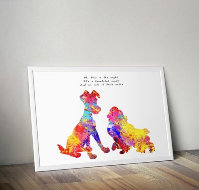 Lady And The Tramp Quotes Lady And The Tramp, Print, Poster, Disney, Quote, Wall Art, Gift, Picture,  Decor | Ebay