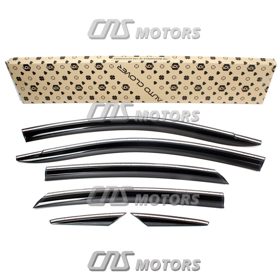 Black Smoked Window Sun Visor Rain Guards 6pcs for 2016-2022 Toyota Prius Prime Foto 3 de 4