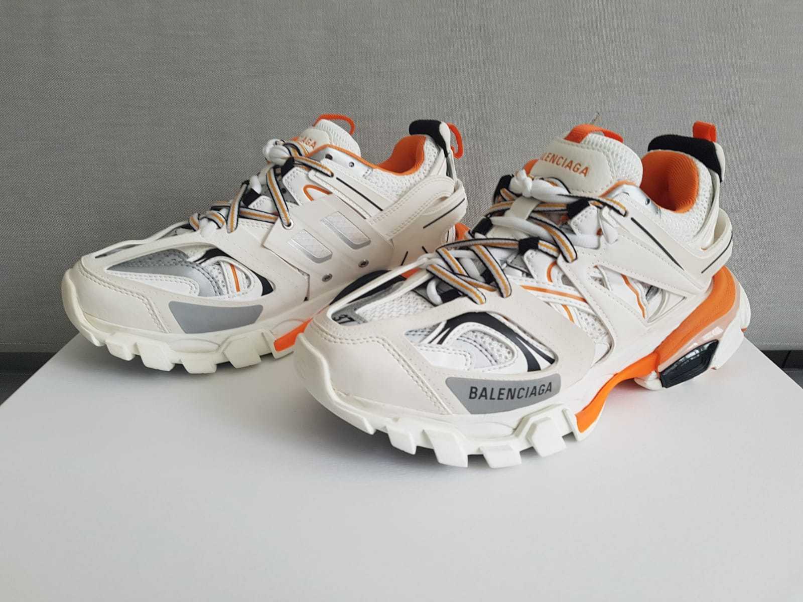 BALENCIAGA TRACK SNEAKERS WHITE & ORANGE WOMEN'S SIZES EU 35, 36, 37, 38, 39