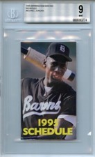 1995 Michael Jordan Birmingham Barons Rookie RC Pocket Schedule BGS 9 Bulls 