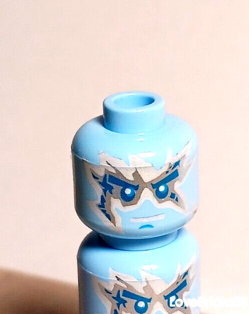 New LEGO Frozen Head Freezing Ninja Ninjago Chrome Ice Eyes Blue