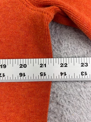 VINTAGE Polo Ralph Lauren Sweater Adult Medium Orange 1/4 Zip Mock Neck READ - Picture 9 of 14