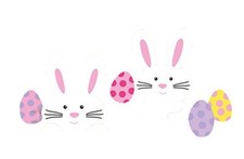 Amscan 199069 Plastic Bunny Yard Sign, Multisize, Multicolor, 5 Pcs