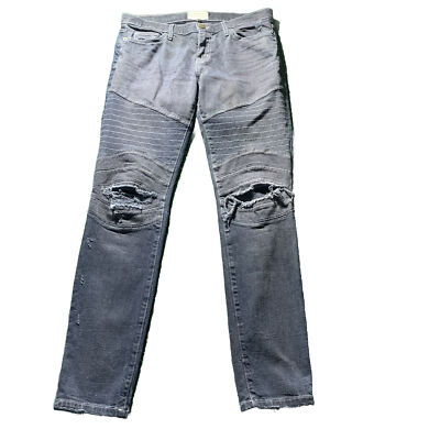Current Elliot Jeans Women Size 29 Black The Moto Grunge Ankle Skinny Distressed
