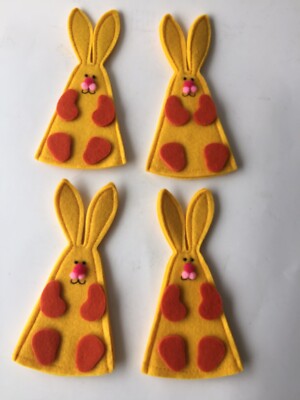 4 x Filz Osterhase, Hasenei Cosy passt Nicley über gekochtes oder Schokoladenei