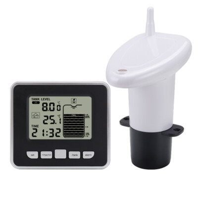 Ultrasonic Wireless Water Tank Liquid Depth Level Meter w/Temperature Display