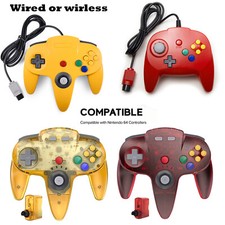 Wired or Wireless N64 Controller Game Gamepad...