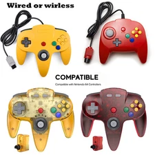 Wired or Wireless N64 Controller Game Gamepad Joystick Joypad For Nintendo 64