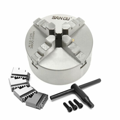 3800 r/m 4 Jaws Independent Chuck 125mm Self Centering Lathe Tool  SANOU K12-125