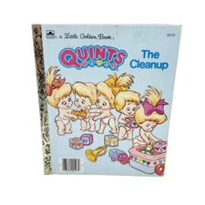 VINTAGE 1990 QUINTS THE CLEAN UP A LITTLE GOLDEN BOOK CHILDRENS KIDS BOOK